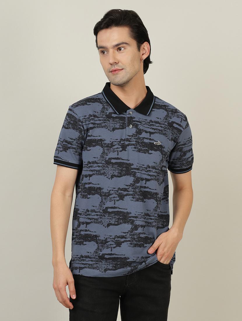 polo neck printed t-shirt - 18614366 - Zoom Image - 1