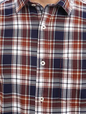 brown checkered casual shirt - 18615411 - Standard Image - 6