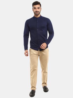 navy blue solid casual shirt - 18617583 - Standard Image - 4