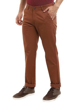 mid rise solid chinos casual trouser - 18620297 - Standard Image - 2