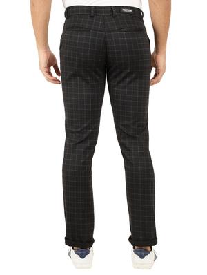 black checkered chinos casual trouser - 18620516 - Standard Image - 2