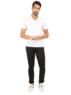 black checkered chinos casual trouser - 18620516 - Standard Image - 3