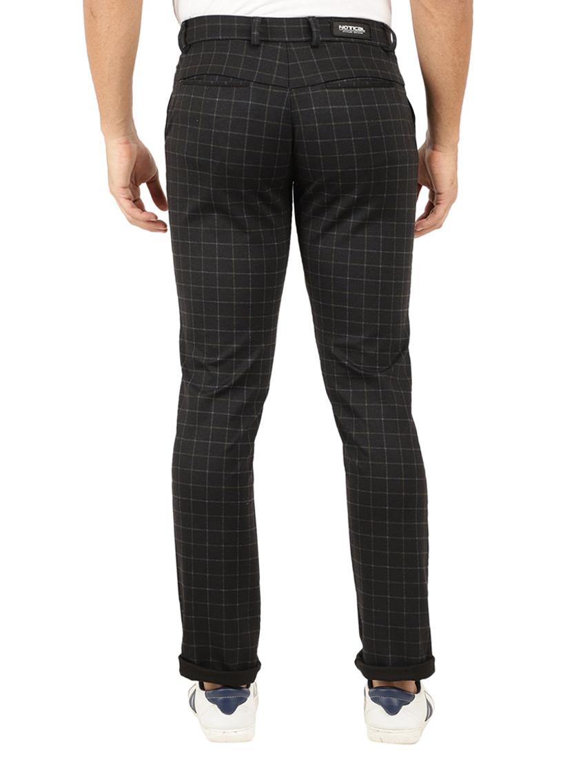 black checkered chinos casual trouser - 18620516 - Zoom Image - 2