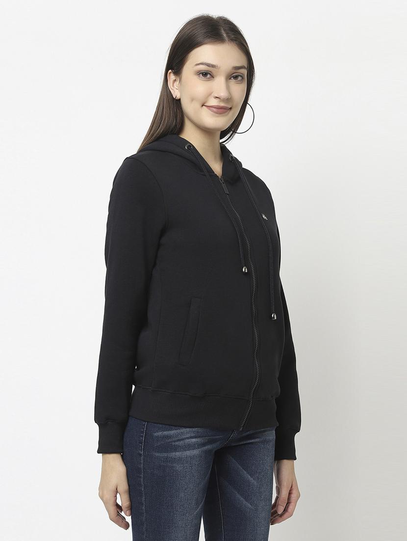 hooded neck solid sweatshirt - 18621942 - Zoom Image - 2