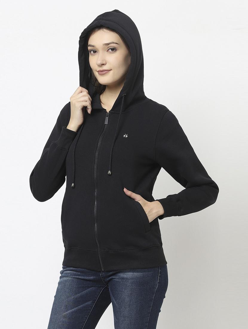hooded neck solid sweatshirt - 18621942 - Zoom Image - 3