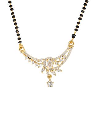 gold plated mangalsutra earring set - 18621981 - Standard Image - 3