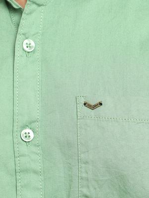 green solid casual shirt - 18622581 - Standard Image - 6