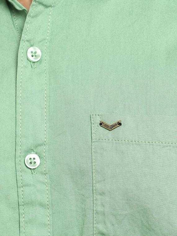 green solid casual shirt - 18622581 - Zoom Image - 6