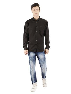 black solid casual shirt - 18622585 - Standard Image - 3