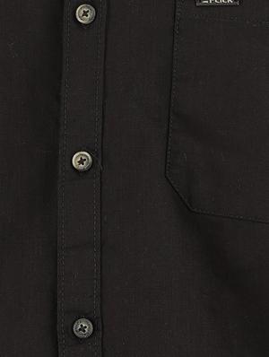 black solid casual shirt - 18622585 - Standard Image - 4
