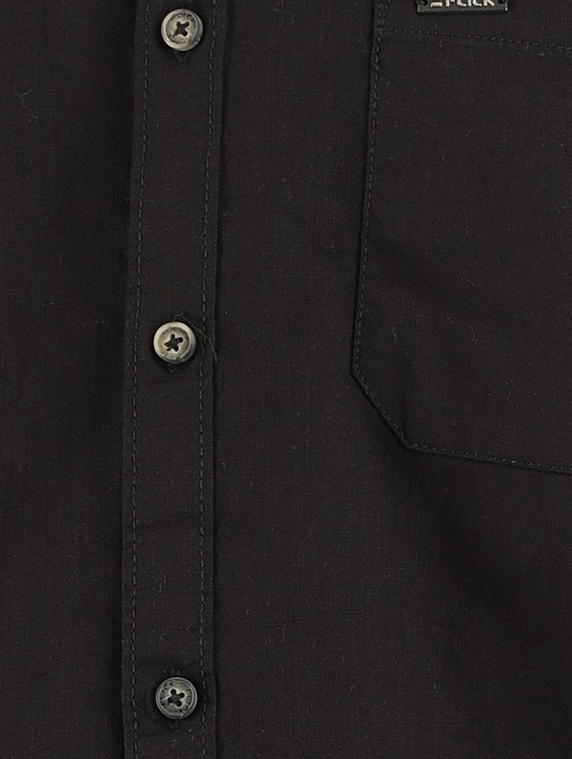 black solid casual shirt - 18622585 - Zoom Image - 4