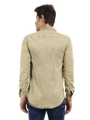 gold denim casual shirt - 18622586 - Standard Image - 2