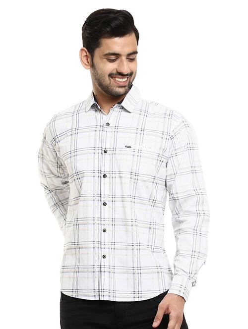 white checkered casual shirt - 18623288 - Standard Image - 1