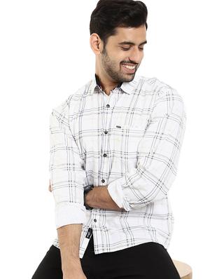 white checkered casual shirt - 18623288 - Standard Image - 2