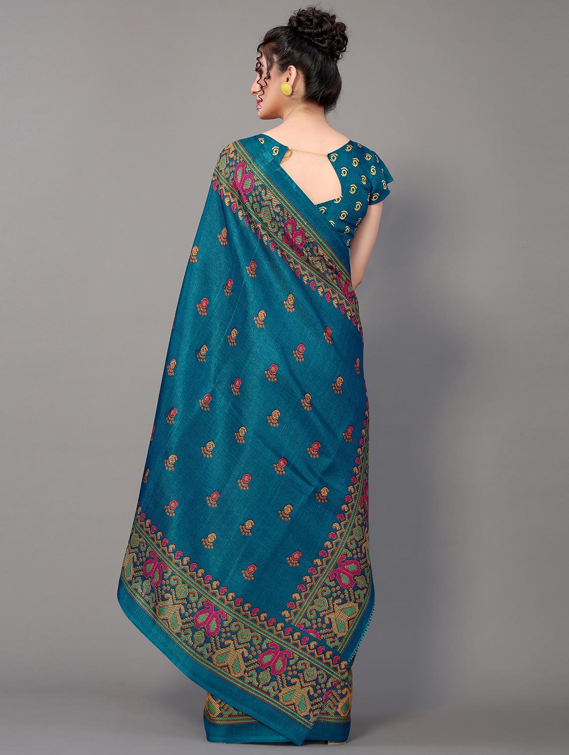 ethnic motif patola saree with blouse - 18627178 - Zoom Image - 2