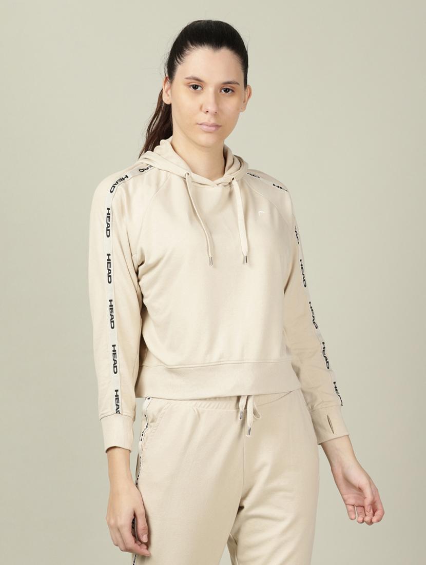 hooded neck solid sweatshirt - 18628035 - Zoom Image - 1