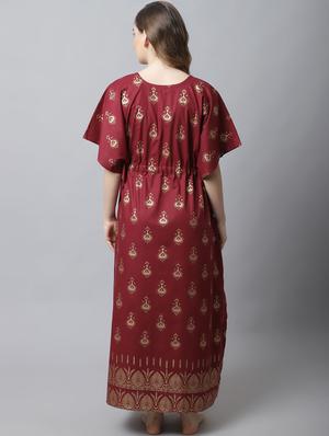 drawstring waist foil printed kaftan - 18629800 - Standard Image - 3