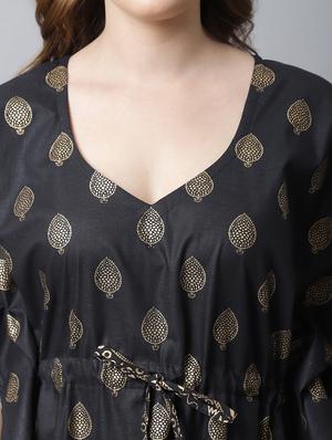 drawstring waist foil printed kaftan - 18629802 - Standard Image - 5