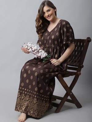 drawstring waist foil printed kaftan - 18629803 - Standard Image - 4