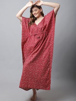drawstring waist foil printed kaftan - 18629806 - Standard Image - 2