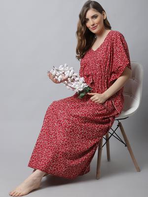 drawstring waist foil printed kaftan - 18629806 - Standard Image - 4