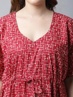 drawstring waist foil printed kaftan - 18629806 - Standard Image - 5