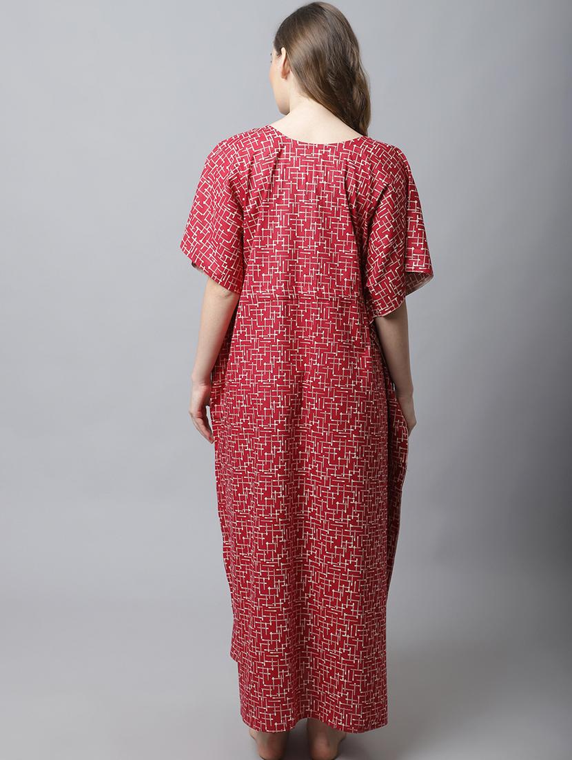 drawstring waist foil printed kaftan - 18629806 - Zoom Image - 3