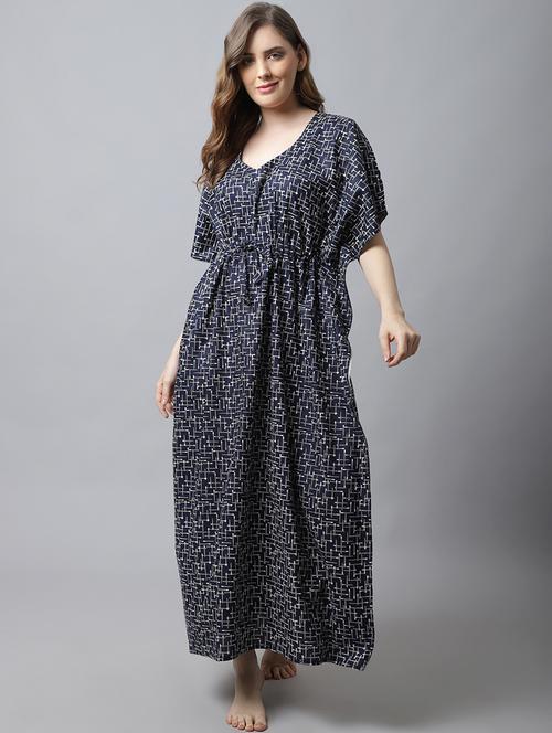 drawstring waist printed kaftan - 18629808 - Standard Image - 1