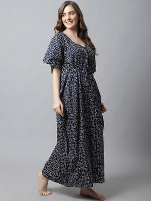 drawstring waist printed kaftan - 18629808 - Standard Image - 2