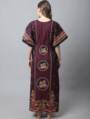 drawstring waist printed kaftan - 18629814 - Standard Image - 3
