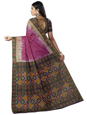 ikat printed saree with blouse - 18629830 - Standard Image - 2