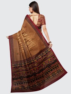 floral printed saree with blouse - 18629845 - Standard Image - 2