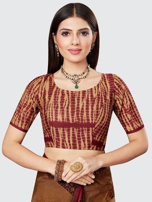 floral printed saree with blouse - 18629845 - Standard Image - 4
