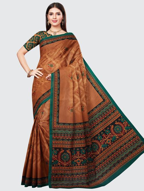 floral printed saree with blouse - 18629849 - Standard Image - 1