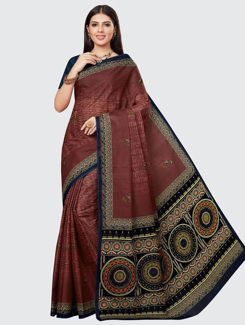 floral printed saree with blouse - 18629851 - Standard Image - 1