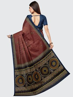 floral printed saree with blouse - 18629851 - Standard Image - 2