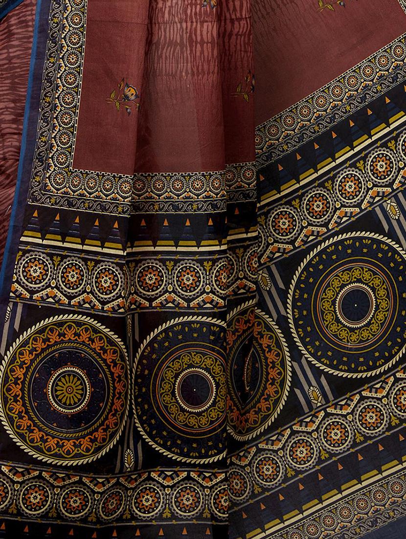 floral printed saree with blouse - 18629851 - Zoom Image - 5