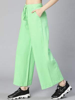 mid rise solid wide leg trouser - 18634531 - Standard Image - 3
