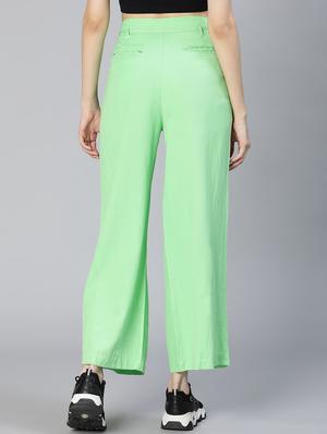 mid rise solid wide leg trouser - 18634531 - Standard Image - 4