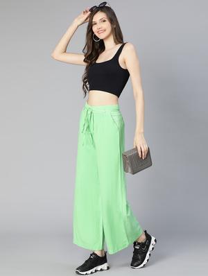 mid rise solid wide leg trouser - 18634531 - Standard Image - 5