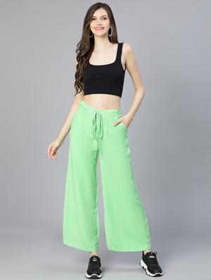 mid rise solid wide leg trouser - 18634531 - Standard Image - 6