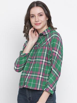 green checkered regular shirt - 18634650 - Standard Image - 3