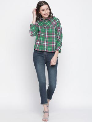 green checkered regular shirt - 18634650 - Standard Image - 6