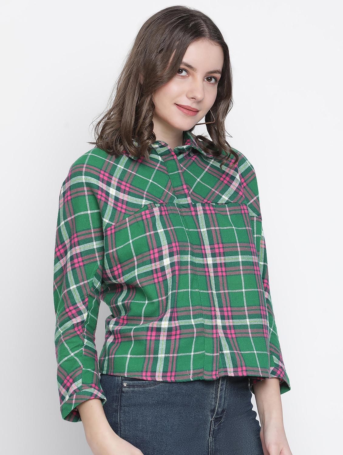 green checkered regular shirt - 18634650 - Zoom Image - 2