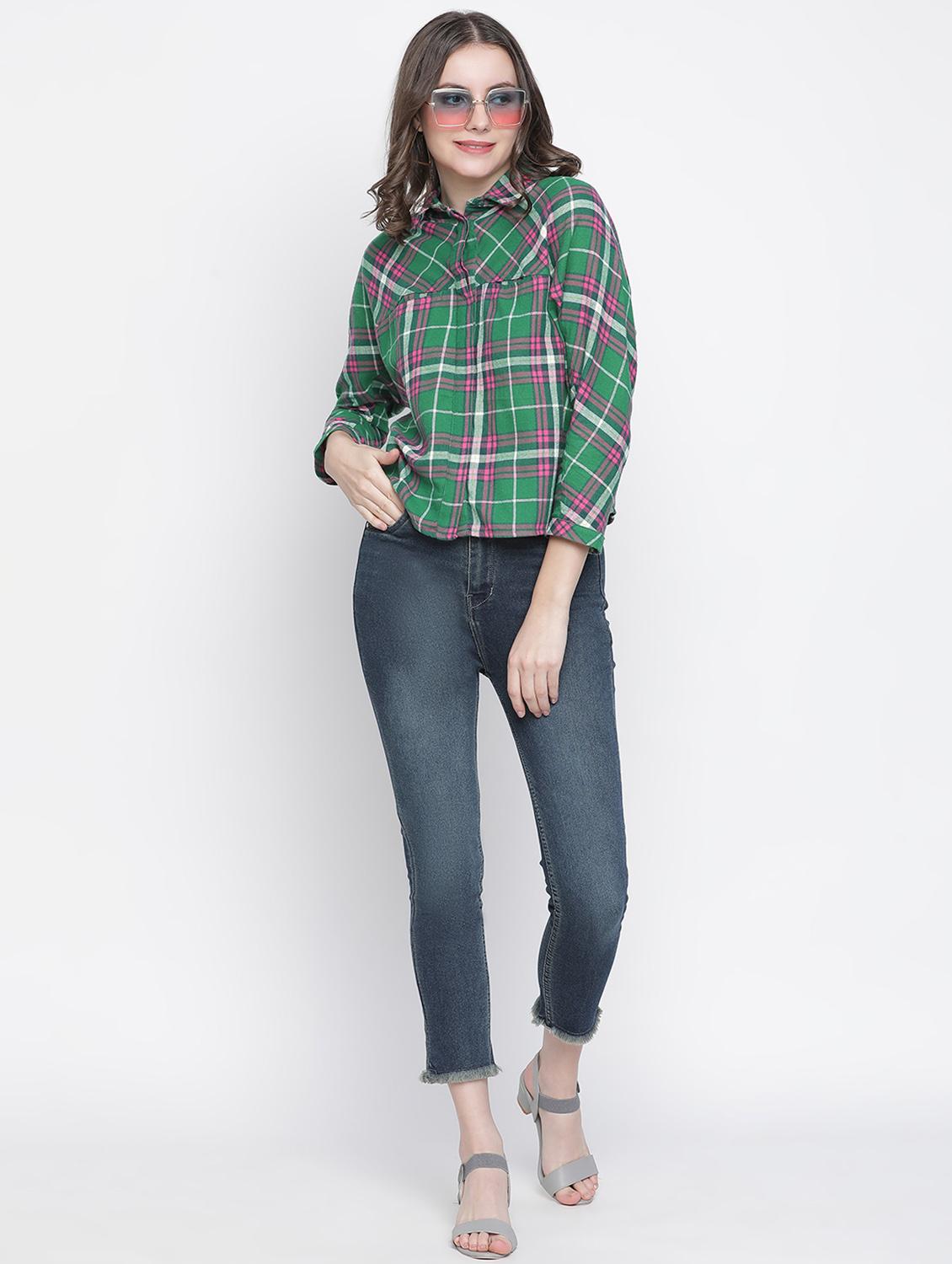 green checkered regular shirt - 18634650 - Zoom Image - 5
