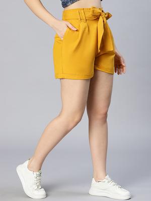 tie front mid rise tailored short - 18636756 - Standard Image - 2