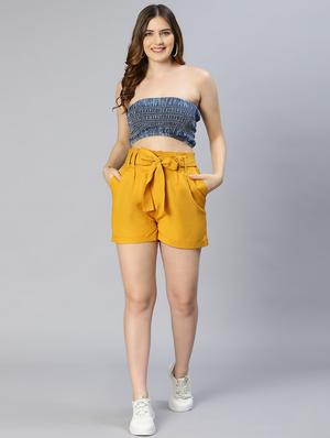 tie front mid rise tailored short - 18636756 - Standard Image - 6