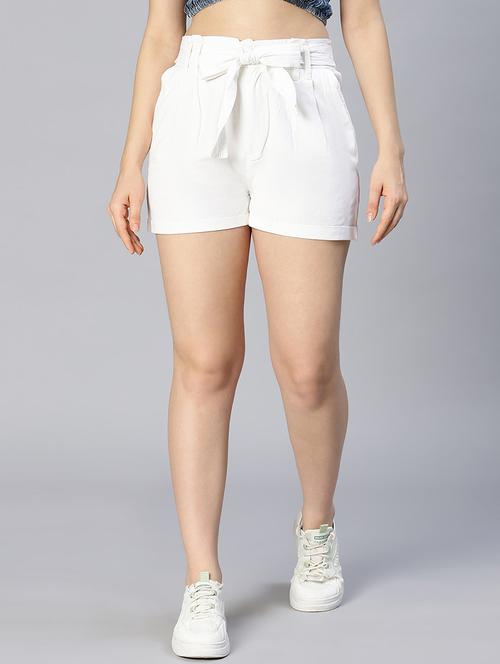 tie front mid rise tailored short - 18636757 - Standard Image - 1