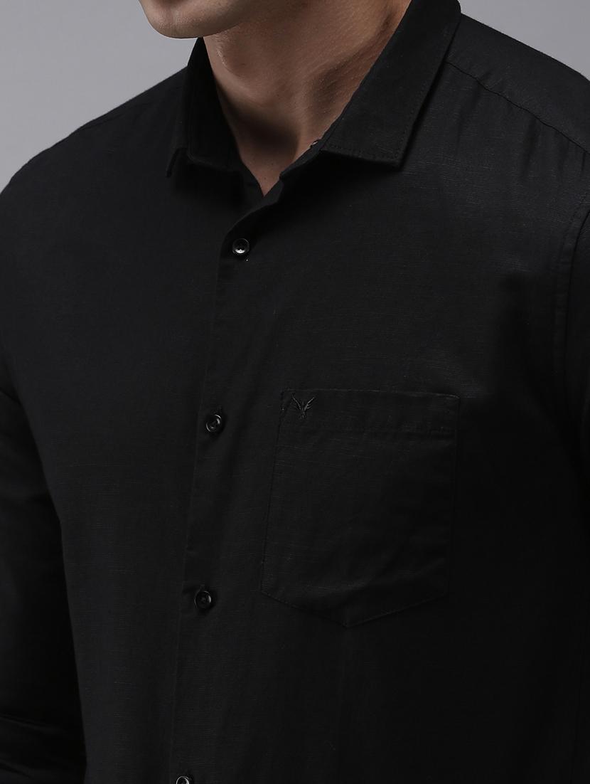 black solid casual shirt - 18636844 - Zoom Image - 6