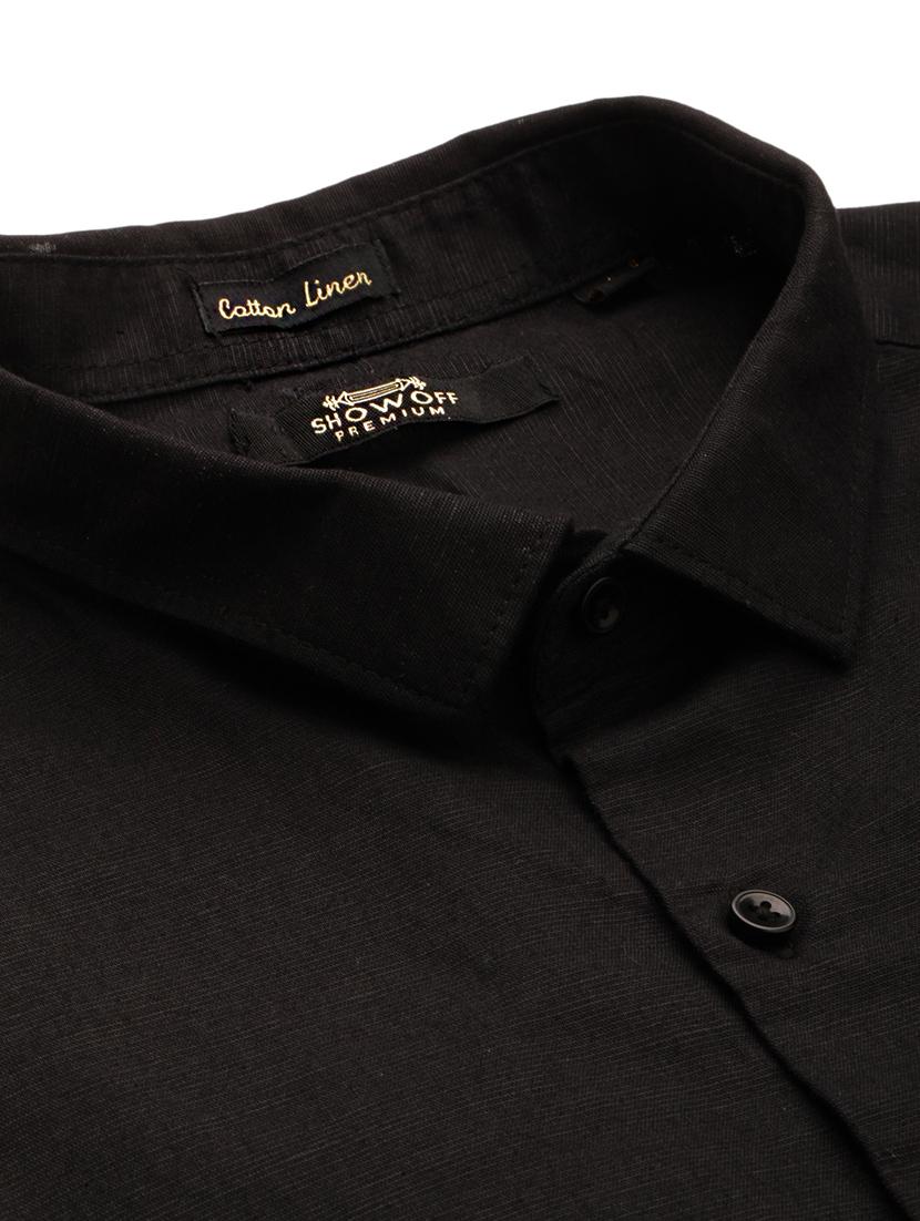 black solid casual shirt - 18636844 - Zoom Image - 7